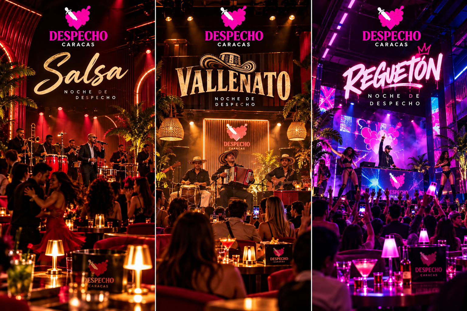 Escenas de noches de salsa, vallenato y reguetón en DESPECHO Caracas